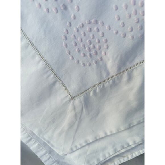 Schweitzer Linens KING Egyptian Cotton Ivory Sheets HAND EMBROIDERY ITALY 3 sham - Picture 4 of 12